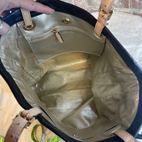 Michael Kors Jet Set Black Leather Tote Shoulder Bag - Picture 5 of 7